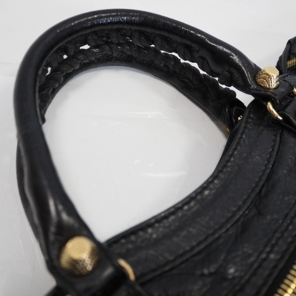 Balenciaga Giant Mini City Shoulder Bag Leather Black - Picture 10 of 16